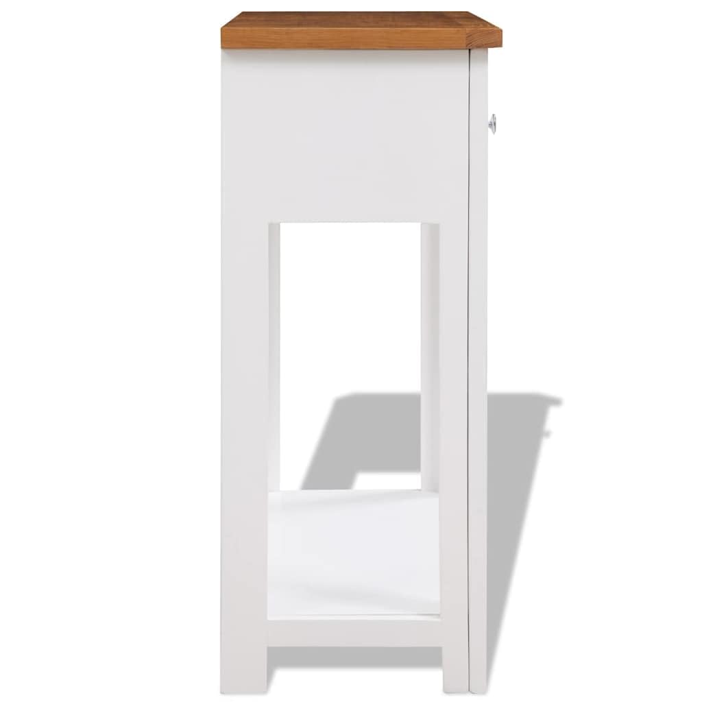 Solid Oak Console Table with Drawers E372809