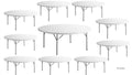 White 6 Ft Round Plastic Folding Table A6412