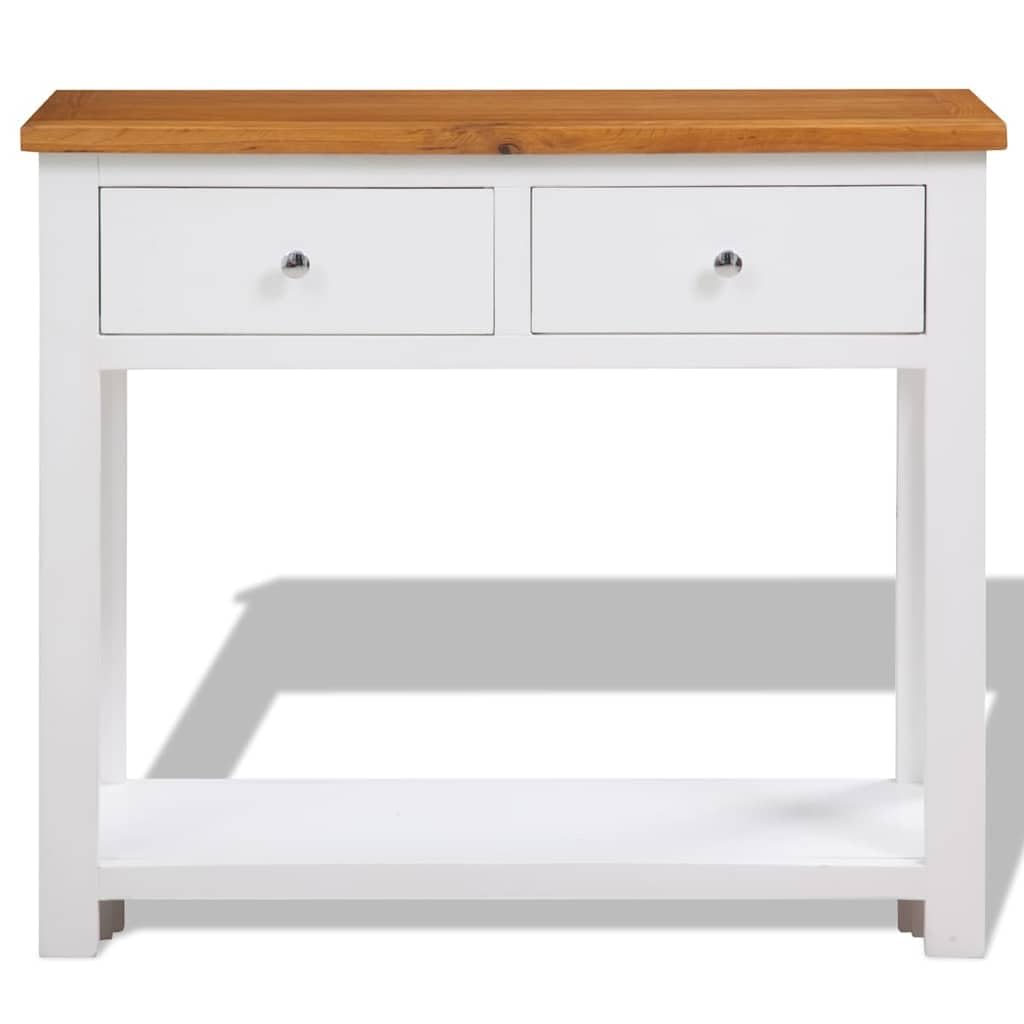 Solid Oak Console Table with Drawers E372809