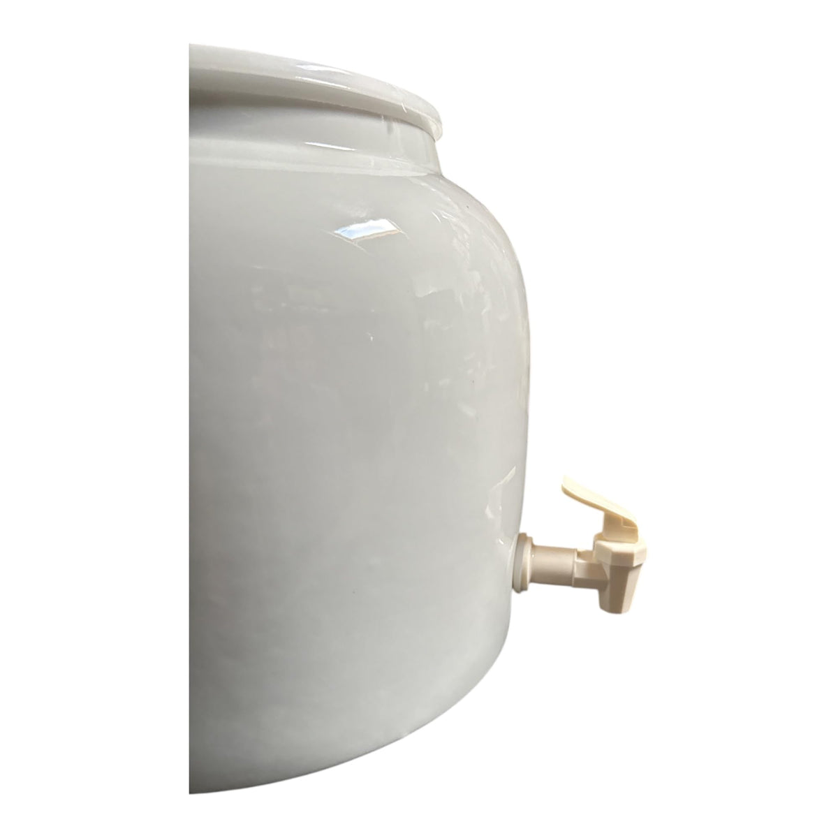 Porcelain Ceramic Water Dispenser with Faucet, Fits 3 to 5 Gallon Jugs, White R668557