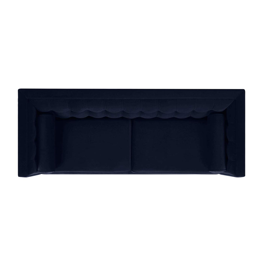 Dark Navy Blue Performance Velvet Tufted Sofa Q434888