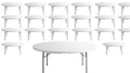 White 72 Inch Round Plastic Folding Table U8693