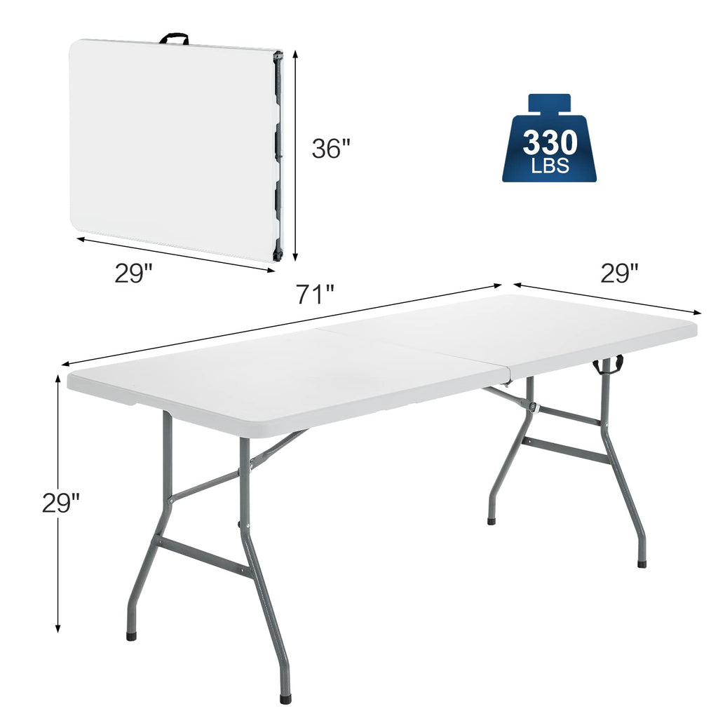 6FT Portable Folding Picnic Table with Handle Q97991