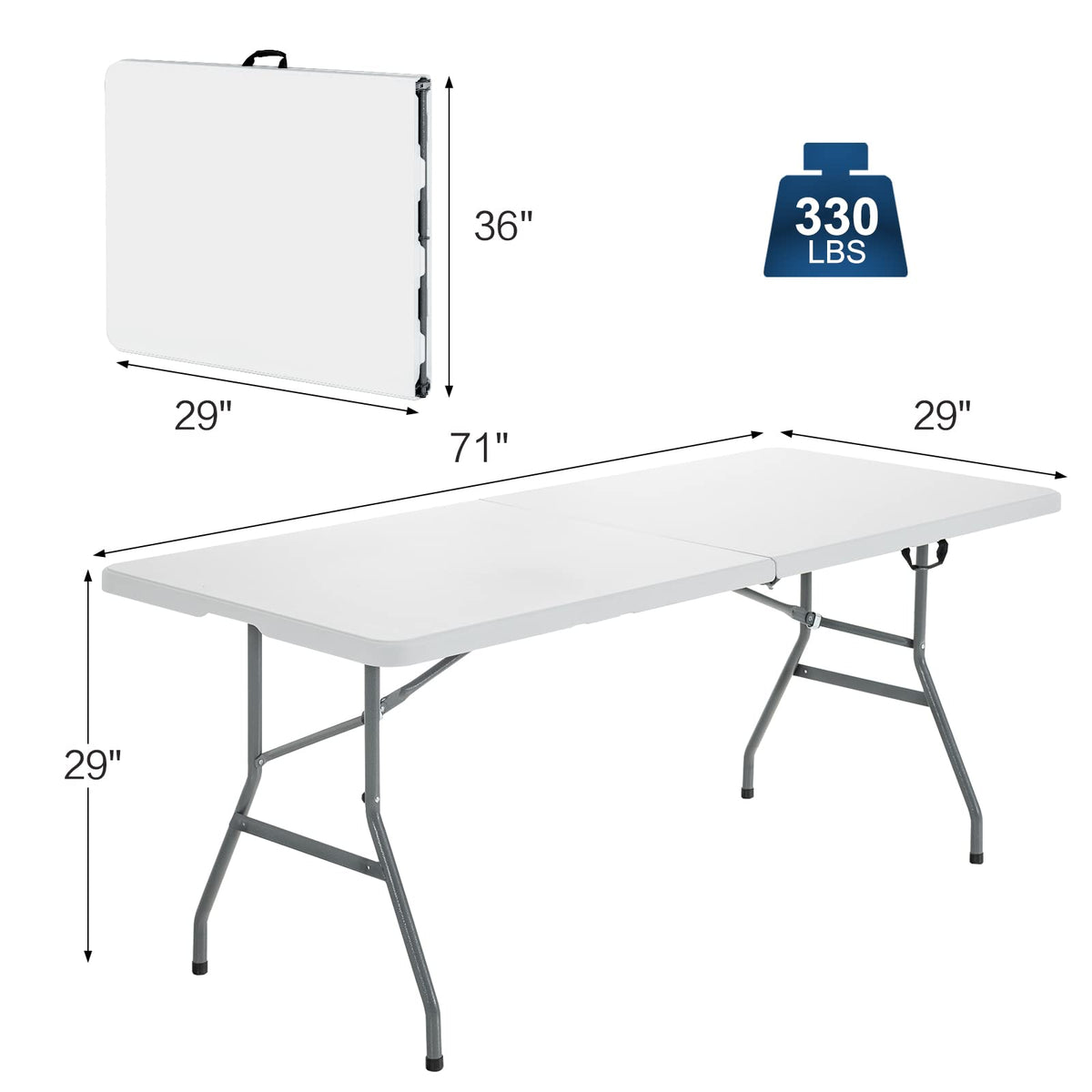 6FT Portable Folding Picnic Table with Handle Q97991