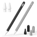 2 Pack Silicone Grip Sleeve with Pencil Tips and Nibs Cover, Black Grey H452391
