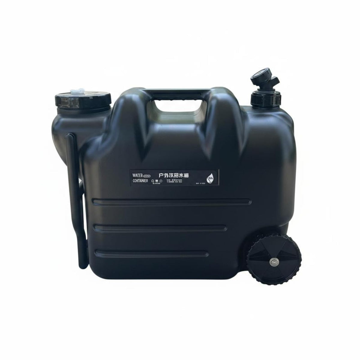Black Portable Water Tank with Faucet and Wheels N840