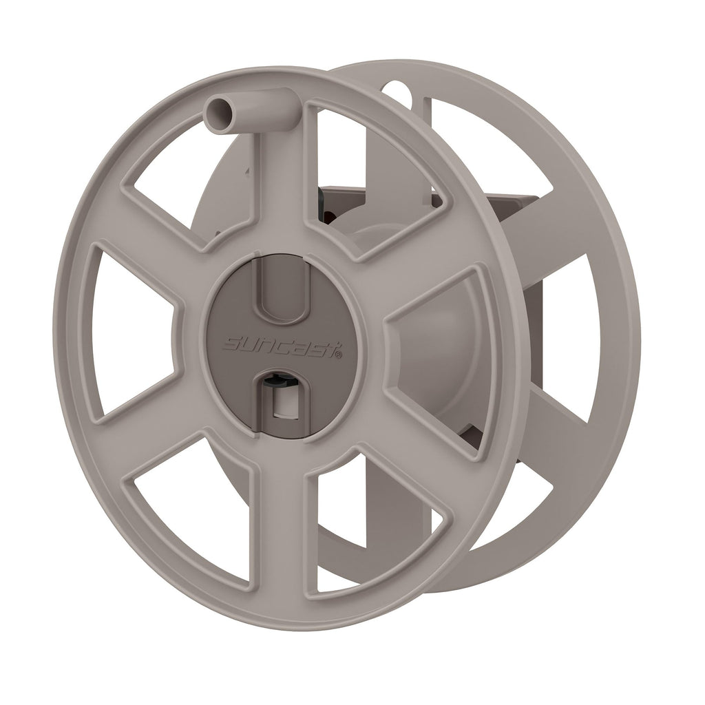 Wall Mount Garden Hose Reel 100 Feet Capacity Light Taupe Resin Y1058