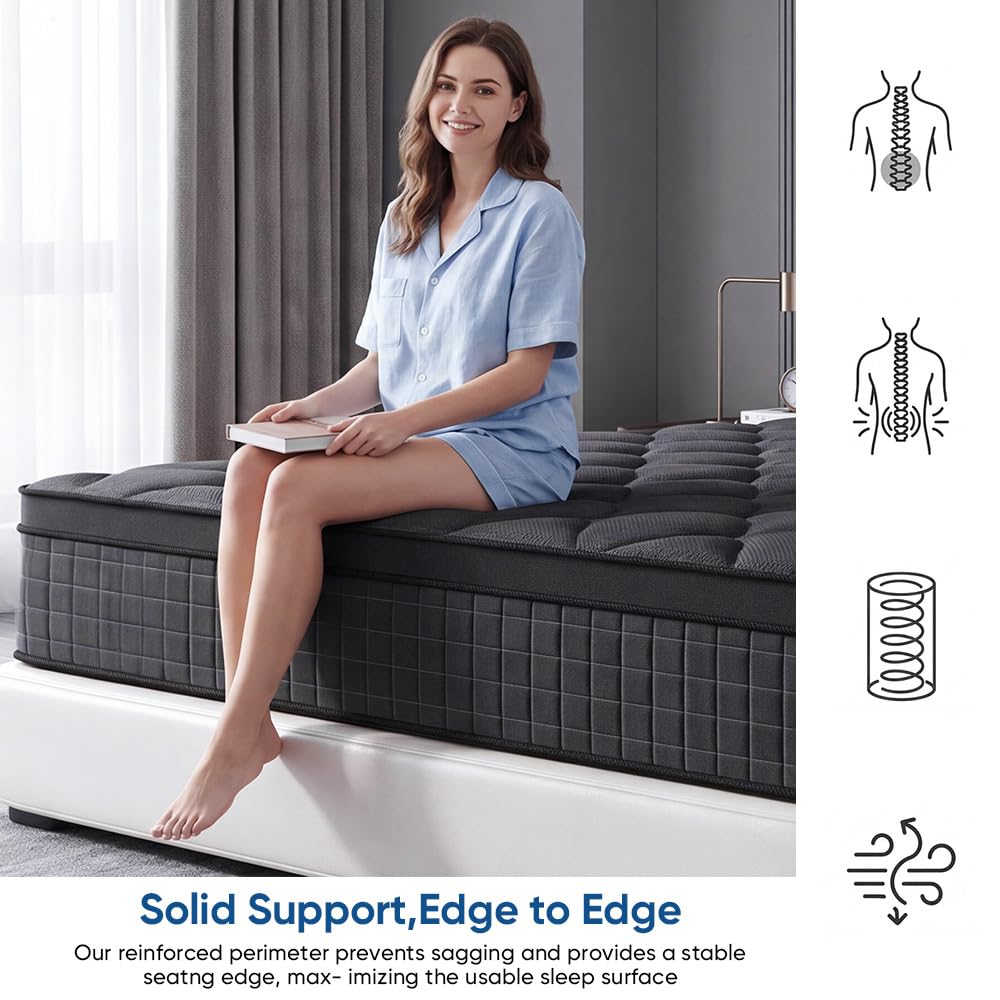 Queen 14 Inch Medium Firm Hybrid Mattress F42103