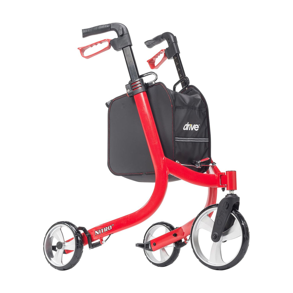 Red 3 Wheel Rollator Walker W361