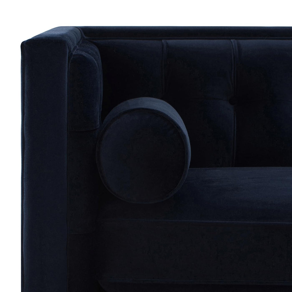 Dark Navy Blue Performance Velvet Tufted Sofa Q434888