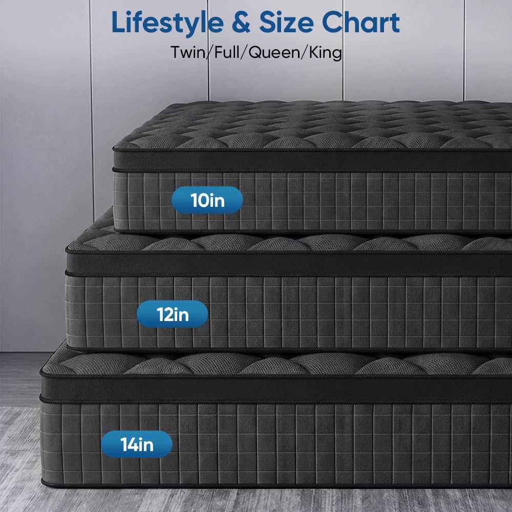 Queen 14 Inch Medium Firm Hybrid Mattress F42103