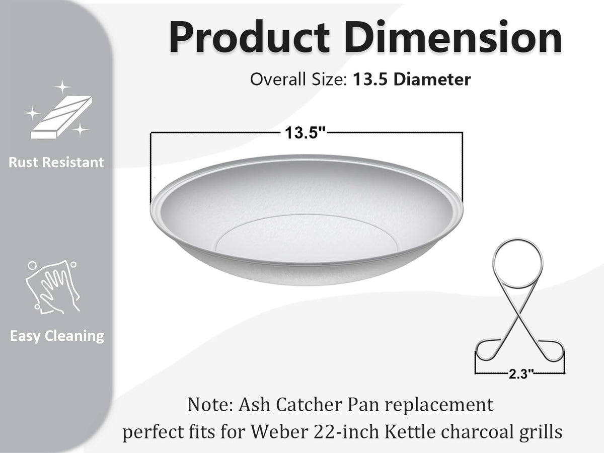 Silver Ash Catcher Pan for 22-inch Kettle Charcoal Grills L125