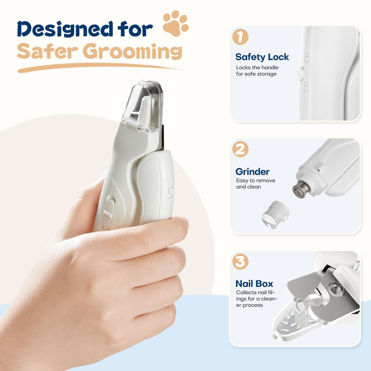 Dog Nail Clippers with Light and Dog Nail Grinder Q416762