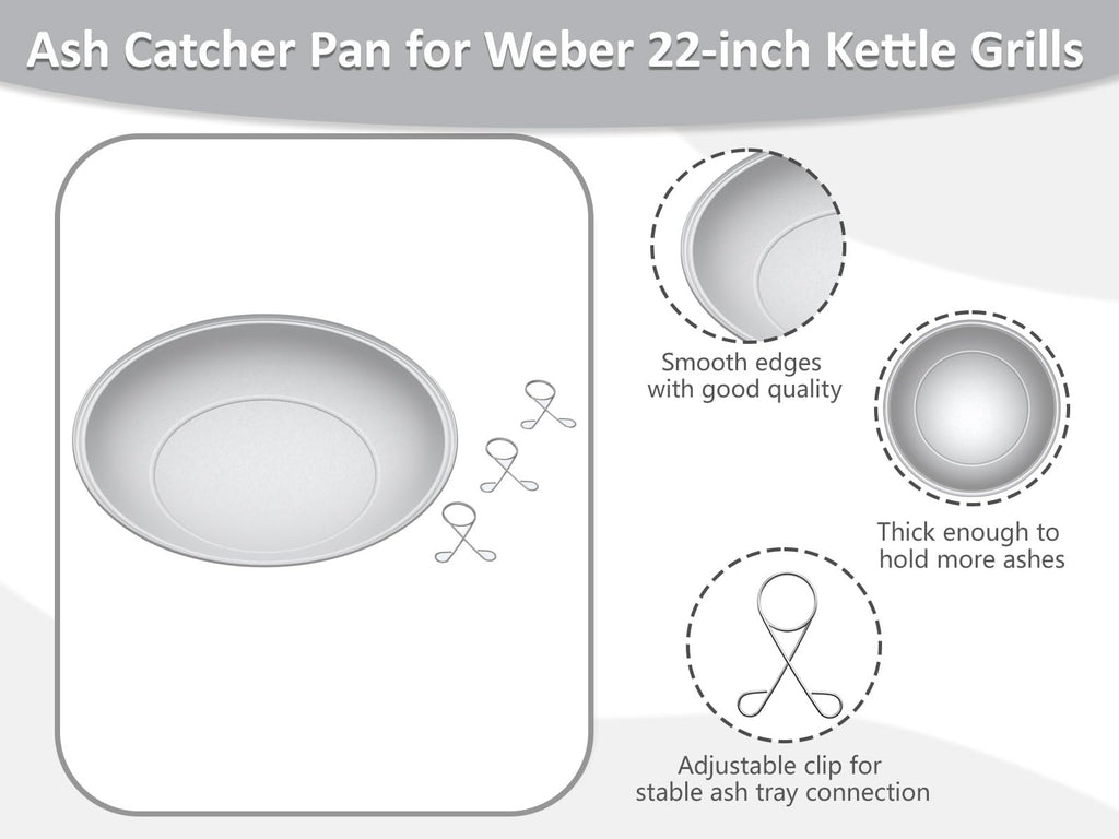 Silver Ash Catcher Pan for 22-inch Kettle Charcoal Grills L125
