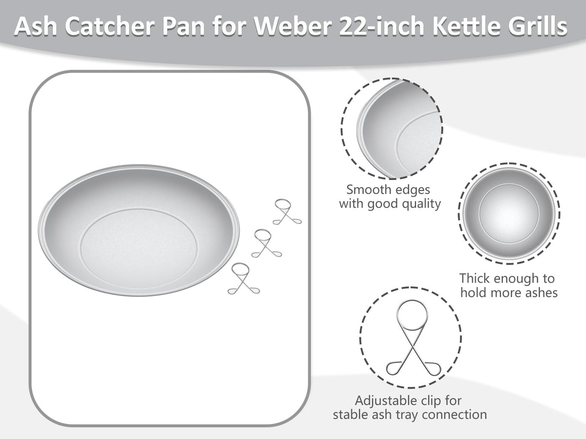 Silver Ash Catcher Pan for 22-inch Kettle Charcoal Grills L125