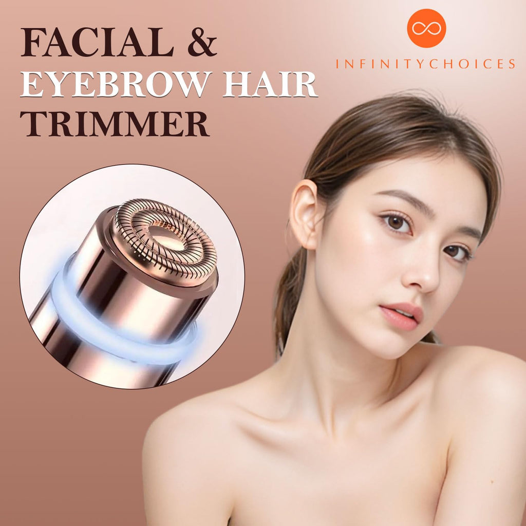 2 in1 Rechargeable Facial Hair Removal & Eyebrow Shaver with LED Light B8783