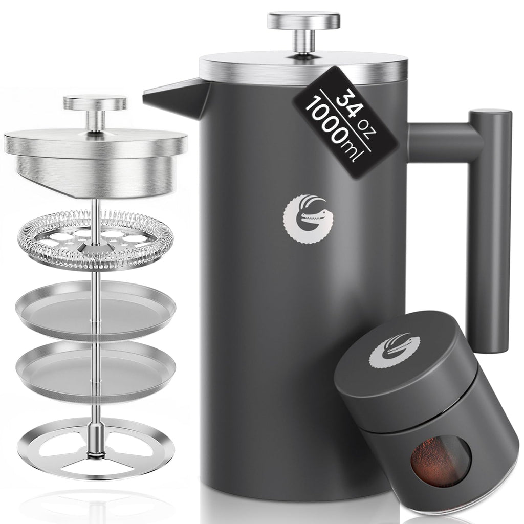 Gray 34 oz French Press Coffee Maker P530757
