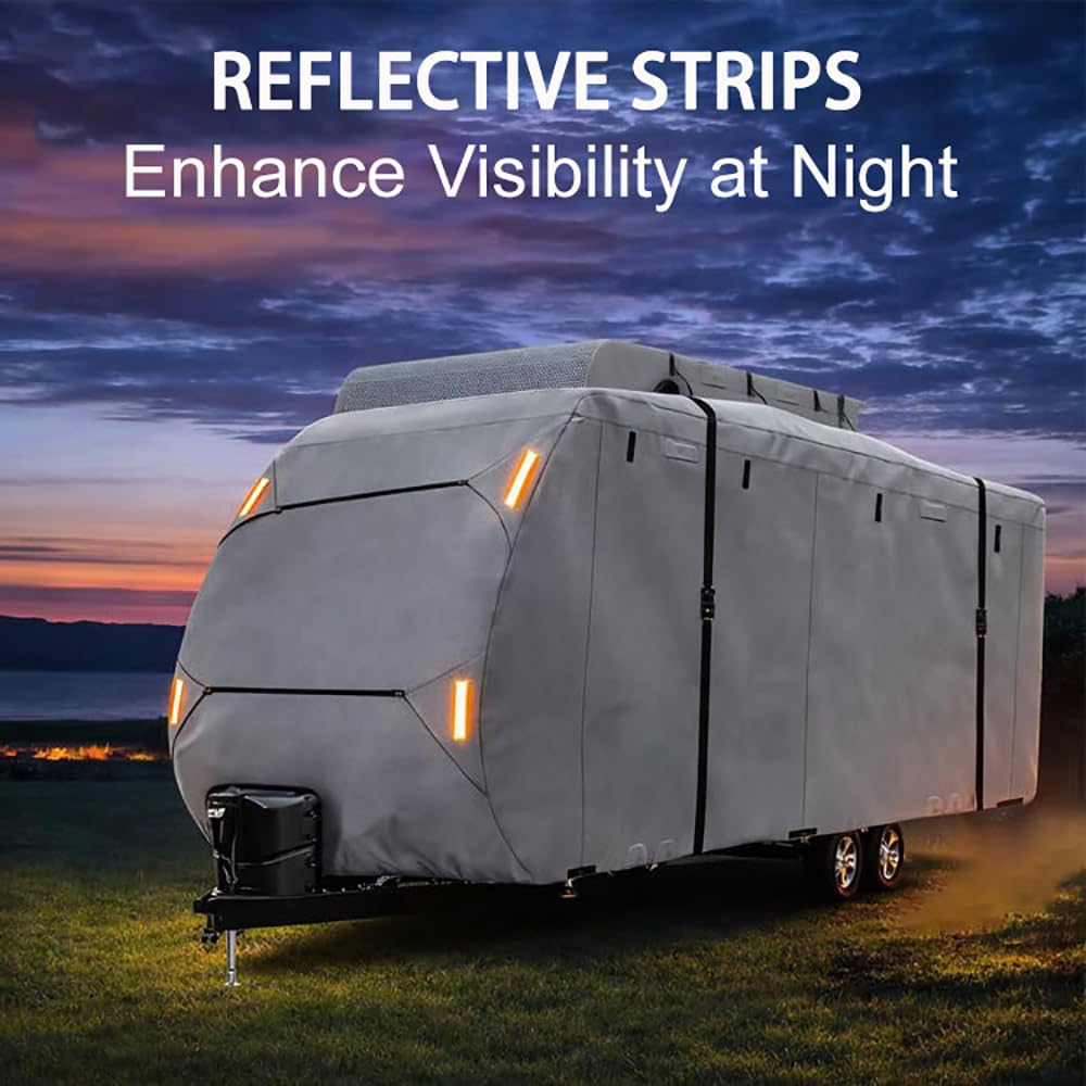 Waterproof 420D Travel Trailer Cover with Adjustable Straps L9724