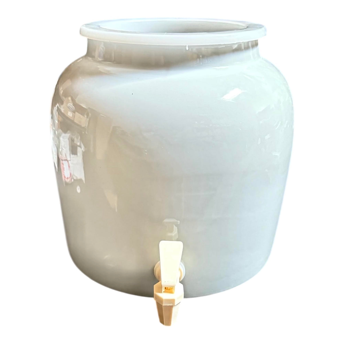 Porcelain Ceramic Water Dispenser with Faucet, Fits 3 to 5 Gallon Jugs, White R668557
