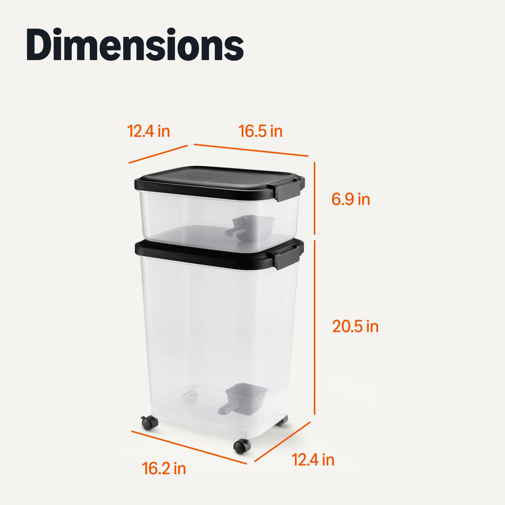 30lbs and 10lbs Pet Food Storage Container Set with Scoop H38605