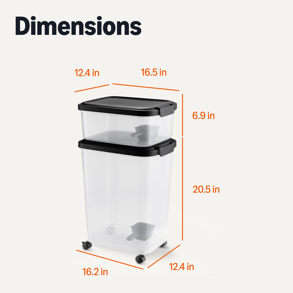 30lbs and 10lbs Pet Food Storage Container Set with Scoop H38605