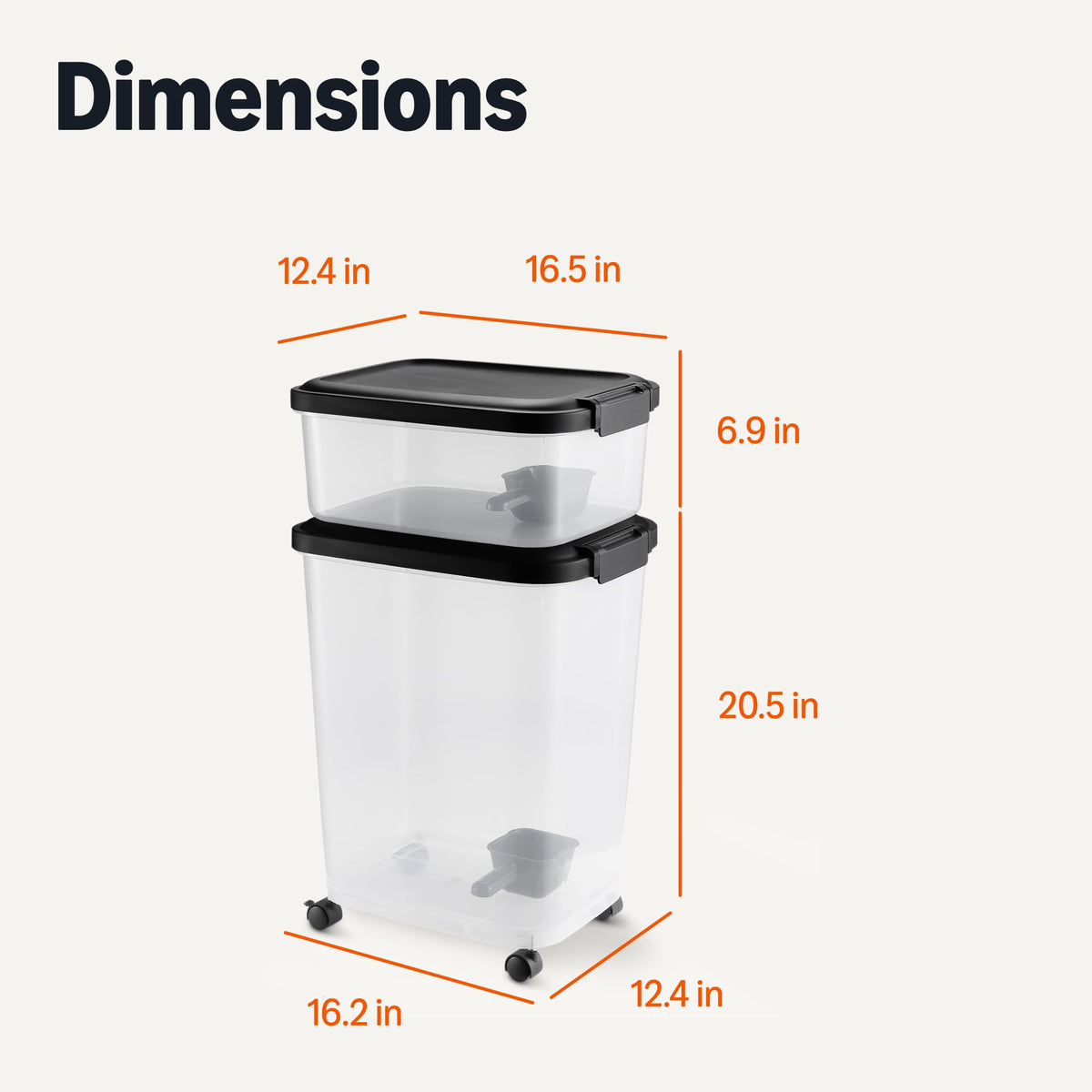 30lbs and 10lbs Pet Food Storage Container Set with Scoop H38605