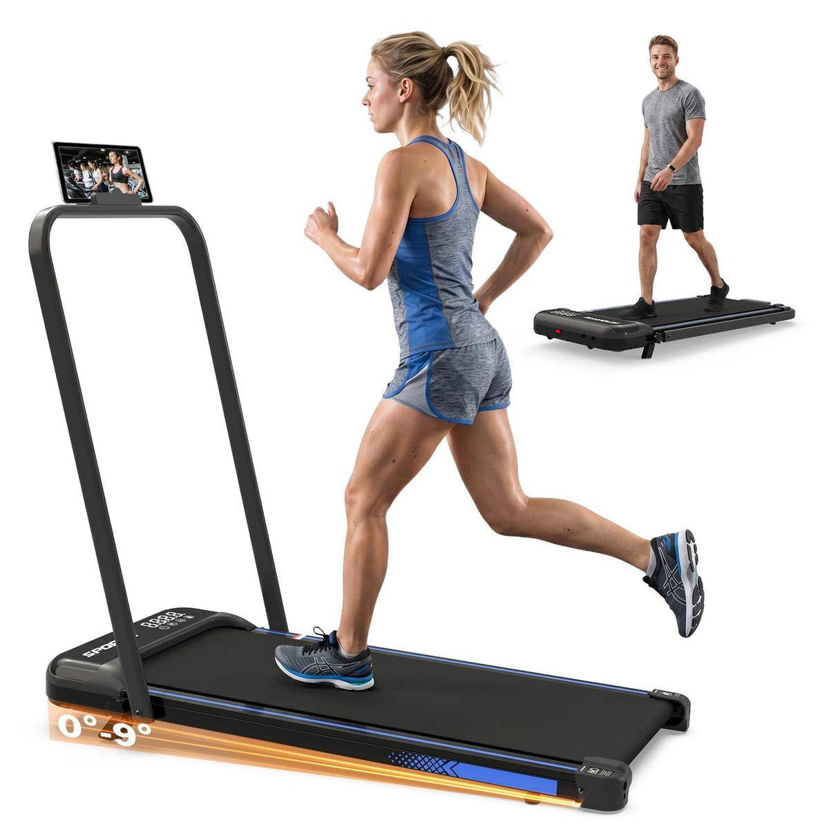 Foldable 3 in 1 Treadmill with Handle Bar and Incline L681790
