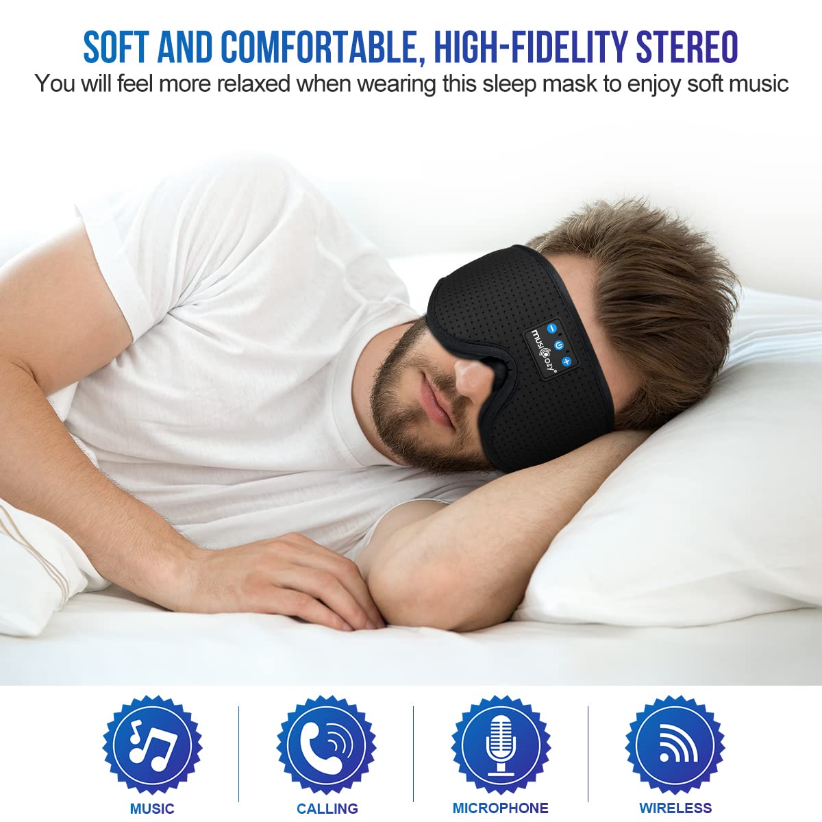 3D Bluetooth Sleep Headphones Headband A976