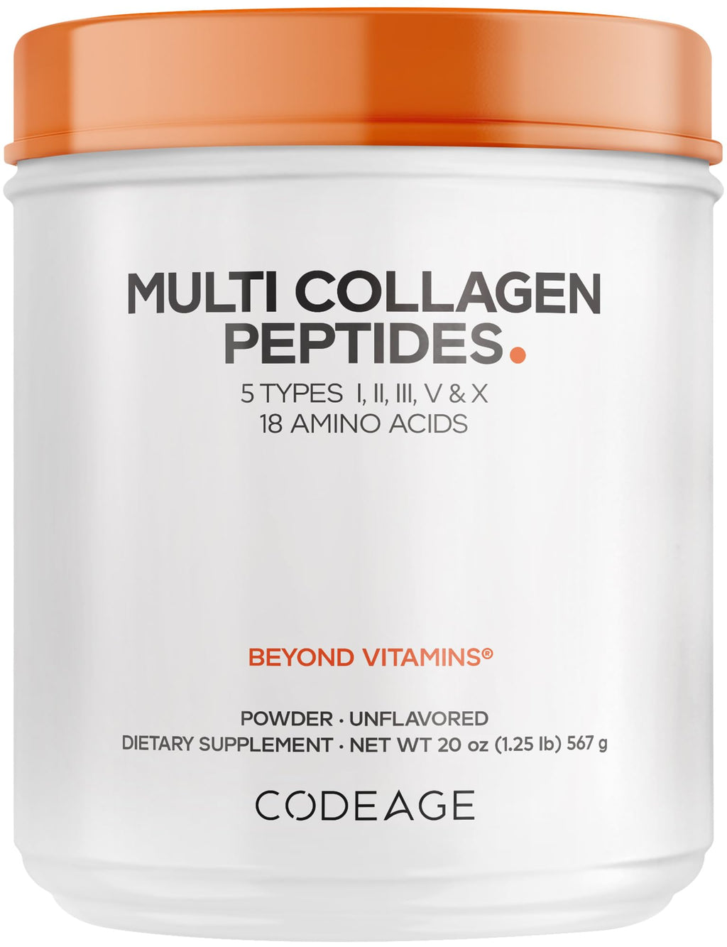 Unflavored Multi Collagen Protein Powder Peptides 20 Oz D731