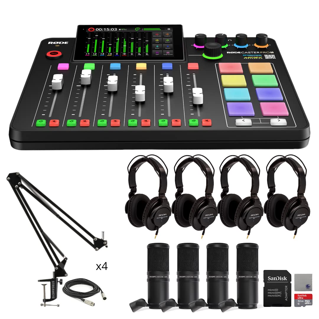 4-Person Podcast Bundle with 4 Mics J2078