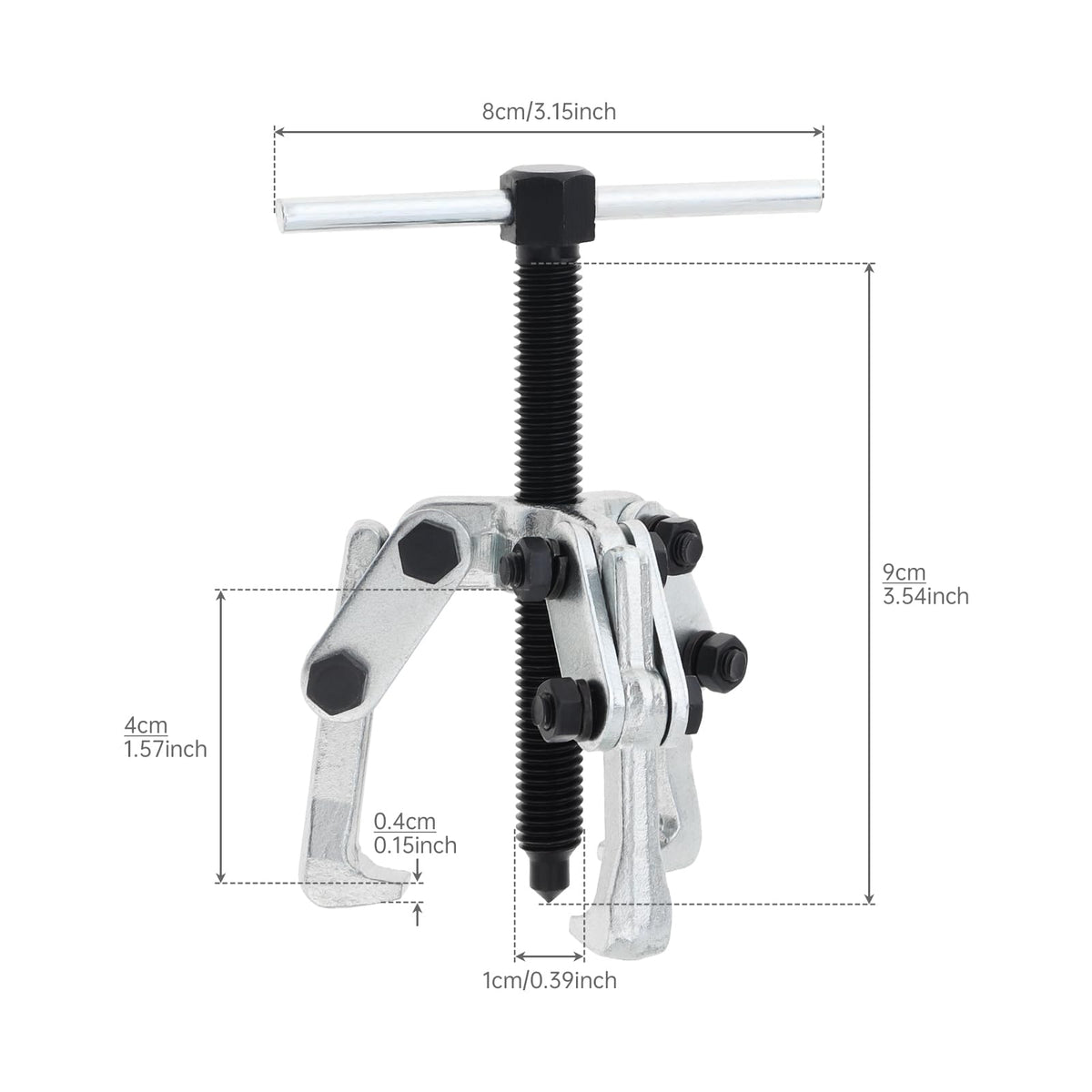 2.36 Inch Adjustable High Carbon Steel 3-Jaw Gear Puller Tool F9622