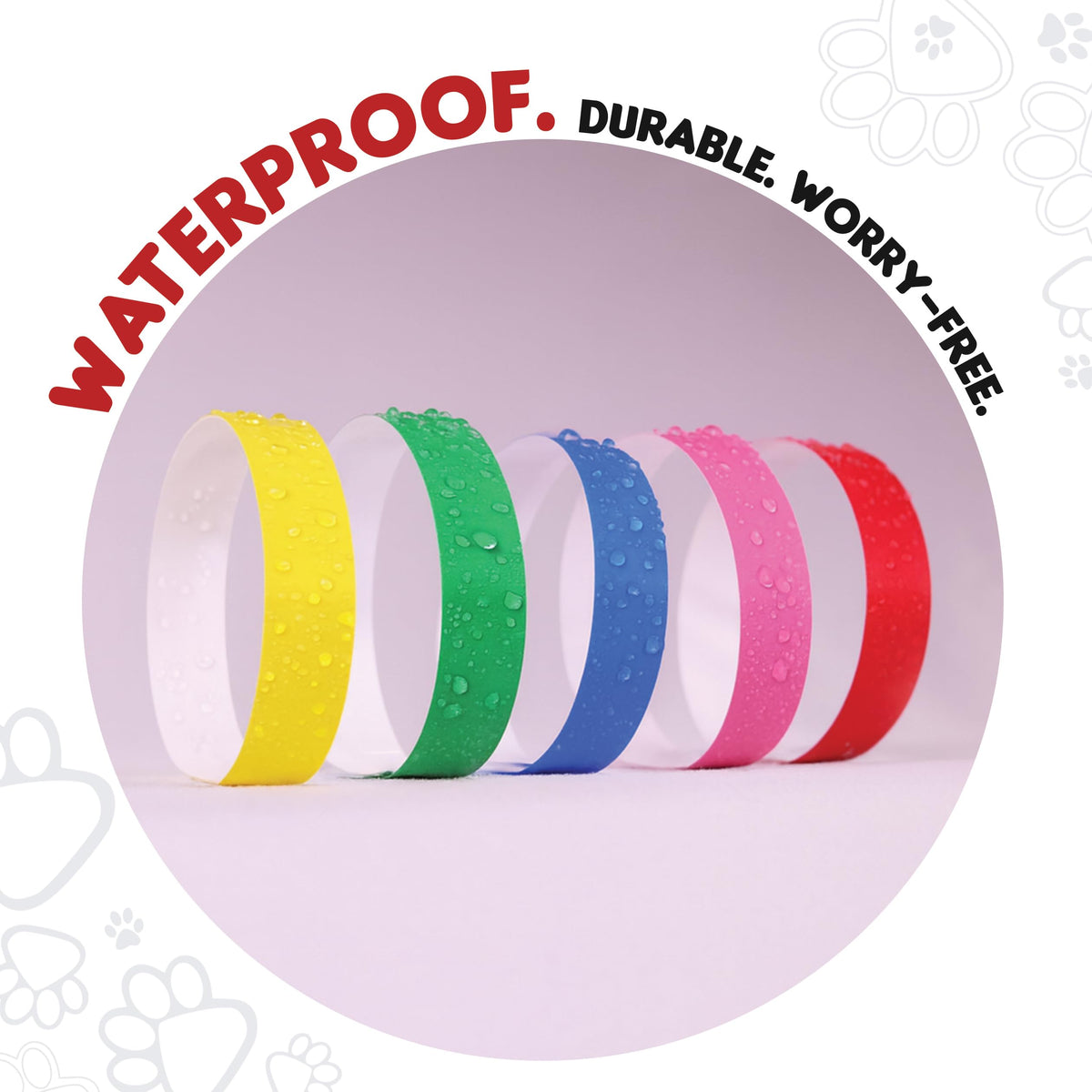 20 Inch 500 Count Waterproof Writable Tear-Resistant Pet ID Collars A3542