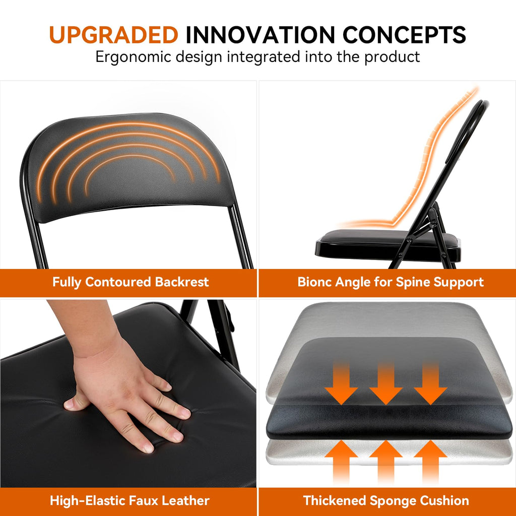 Folding Chairs with Cushion 10 Pack E710