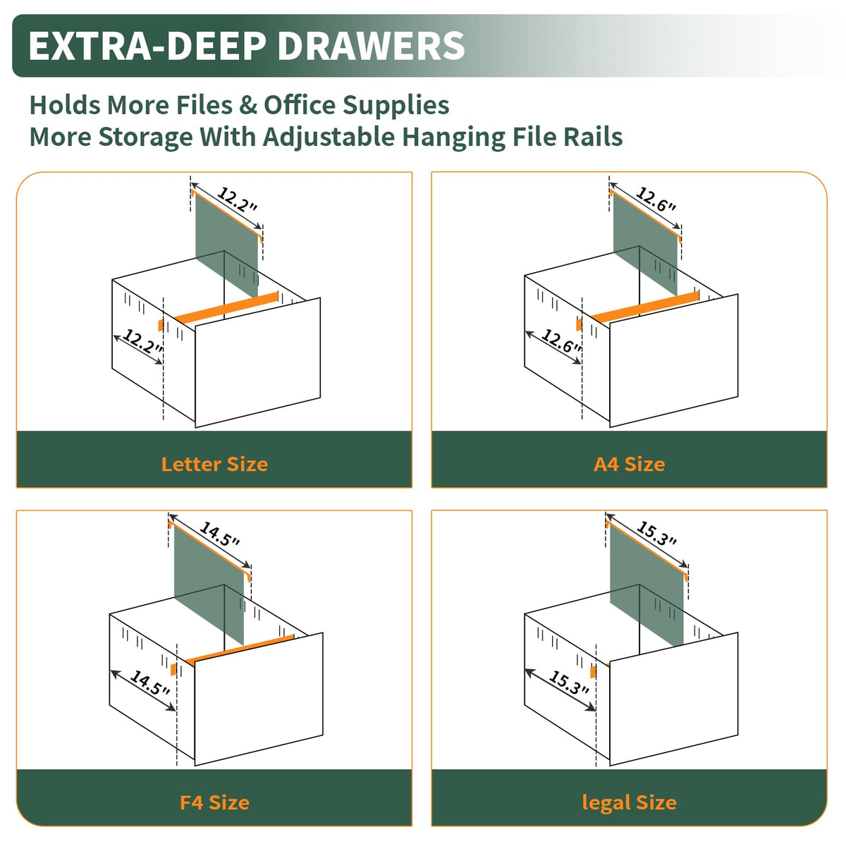 3 Drawer Black Steel File Cabinet with Lock C528