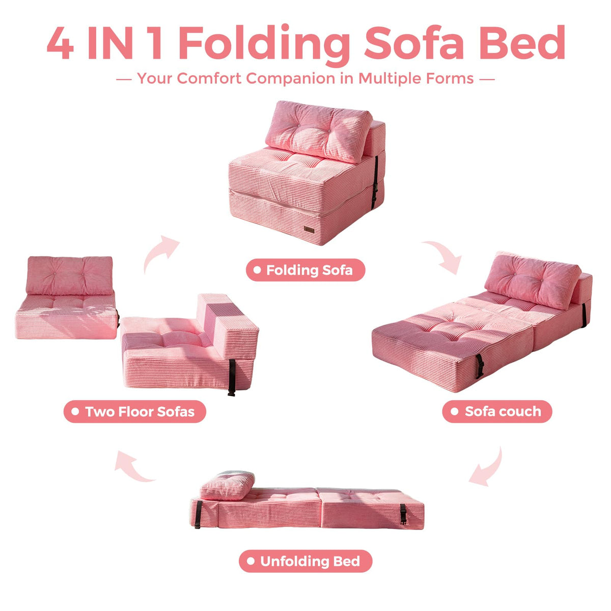 Folding Sofa Bed with Pillow P25530