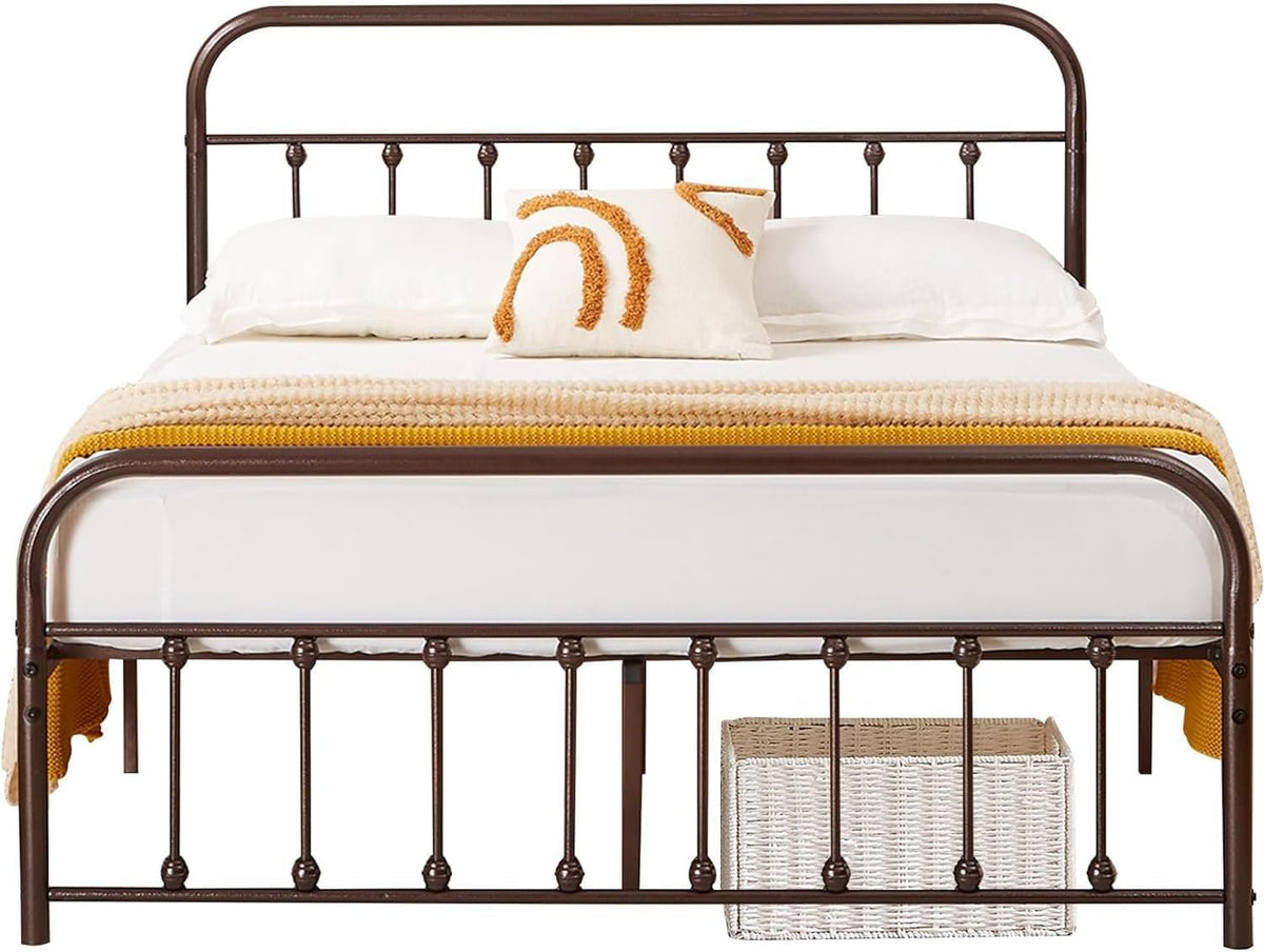Full Size Metal Bed Frame with Headboard and Footboard A119
