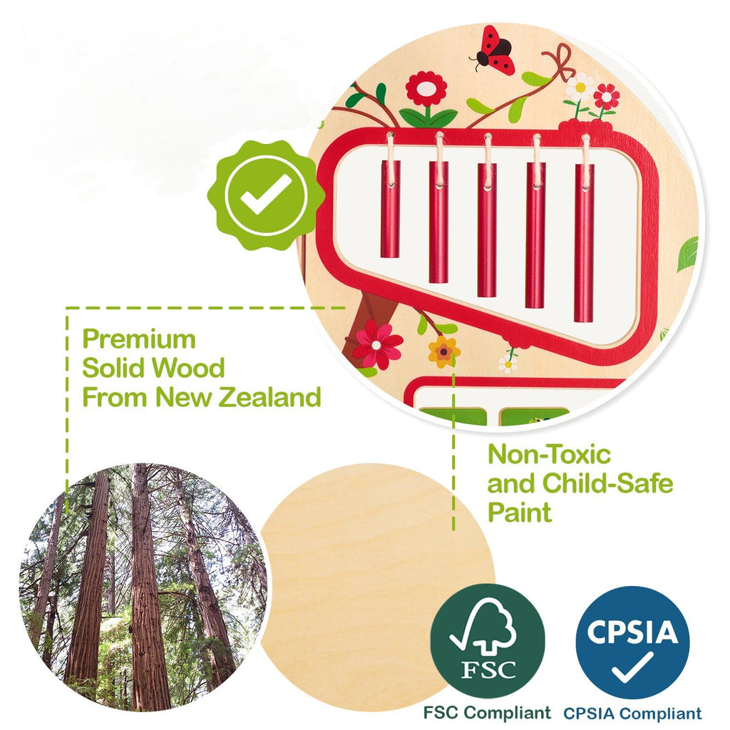 Montessori Wooden Tree Activity Center, Sensory Table & Busy Board E5773