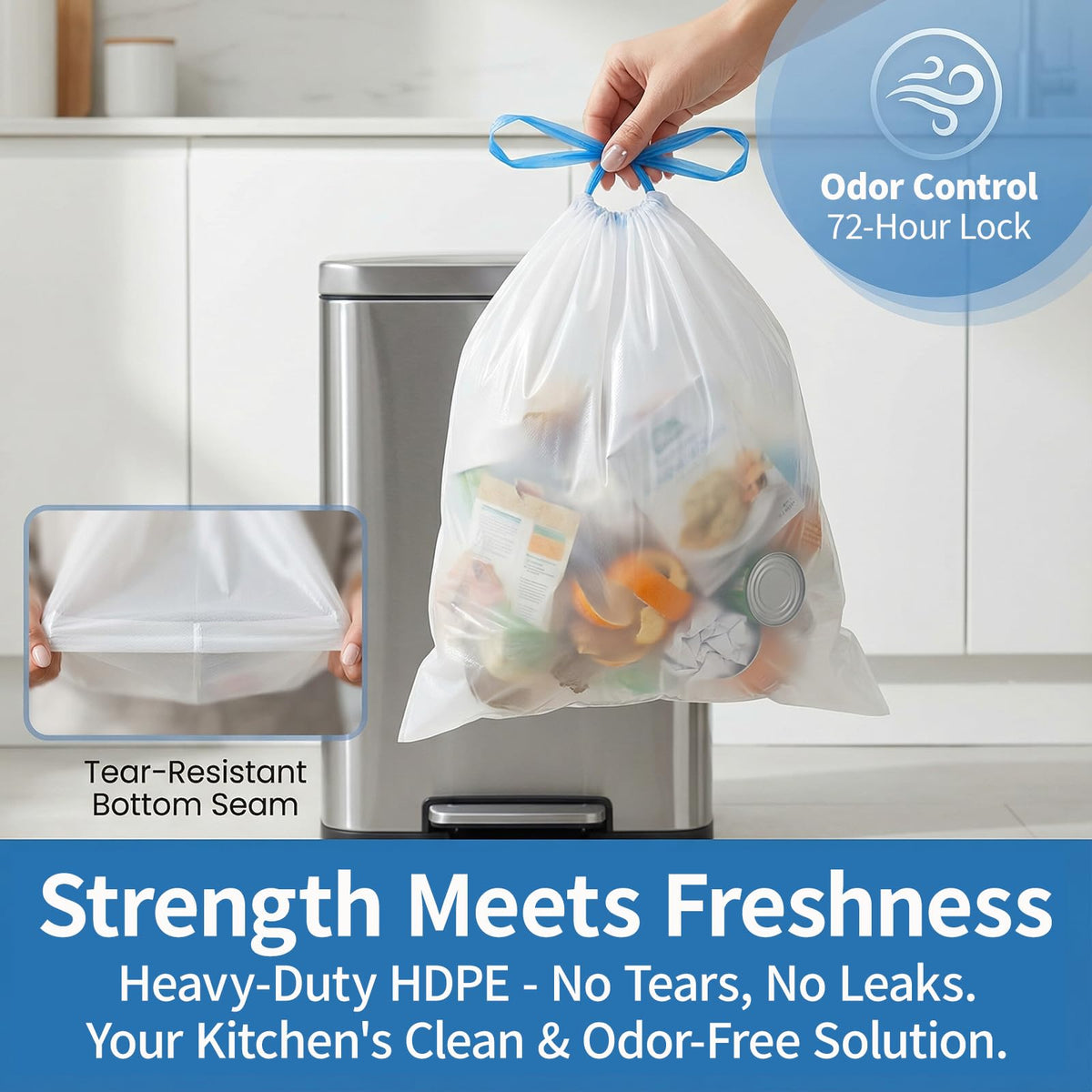 4 Gallon Drawstring Unscented Trash Bags 120 Count L965394
