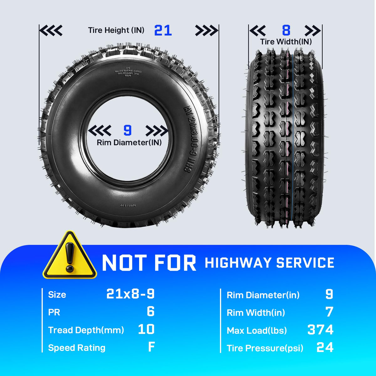 21x8-9 All-Terrain ATV/UTV Tires Set of 2 B972