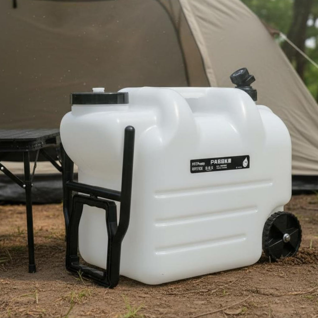 Black Portable Water Tank with Faucet and Wheels N840