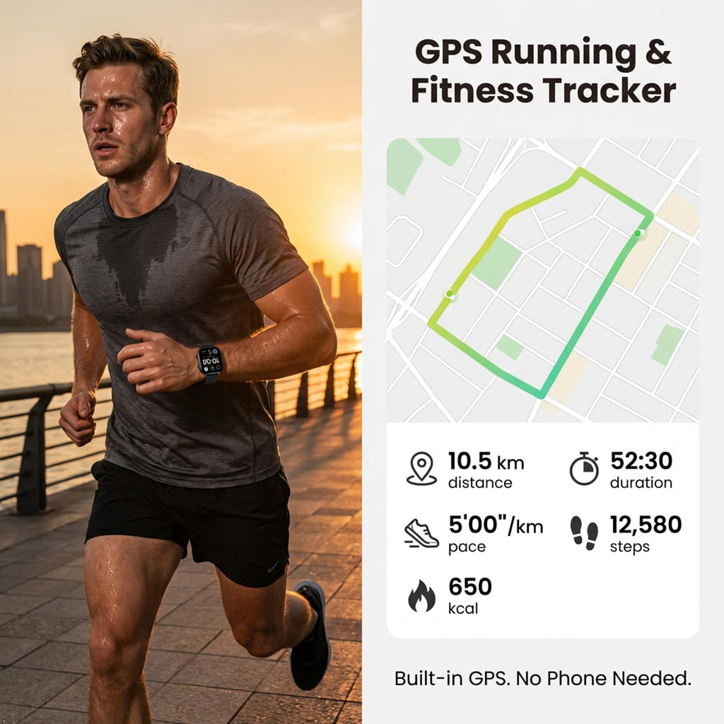 Black Waterproof Running & Swim Watch F7101