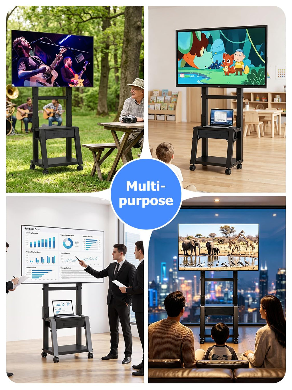 Mobile TV Cart with Storage Drawer for 32-75 inch TVs Z187234