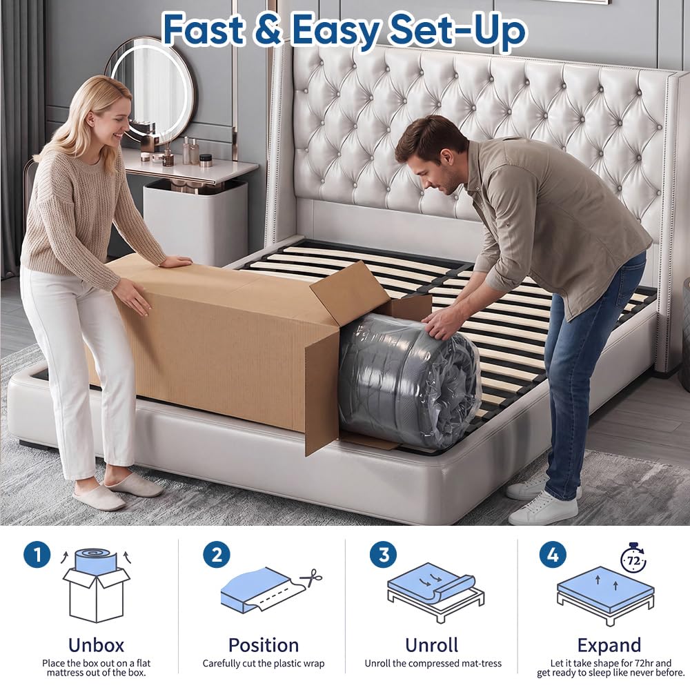Queen 14 Inch Medium Firm Hybrid Mattress F42103