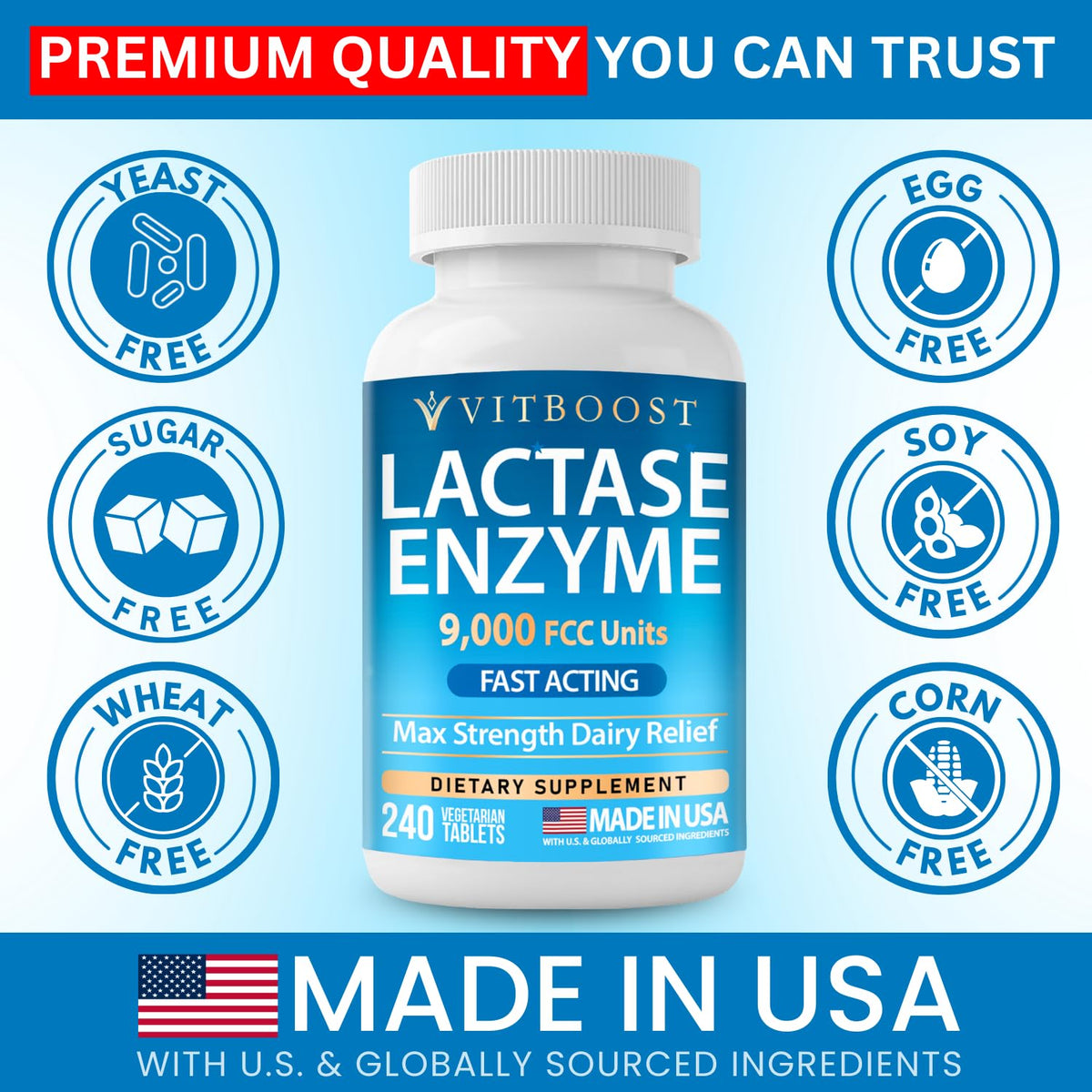 Lactase Enzyme 240 Tablets L3546
