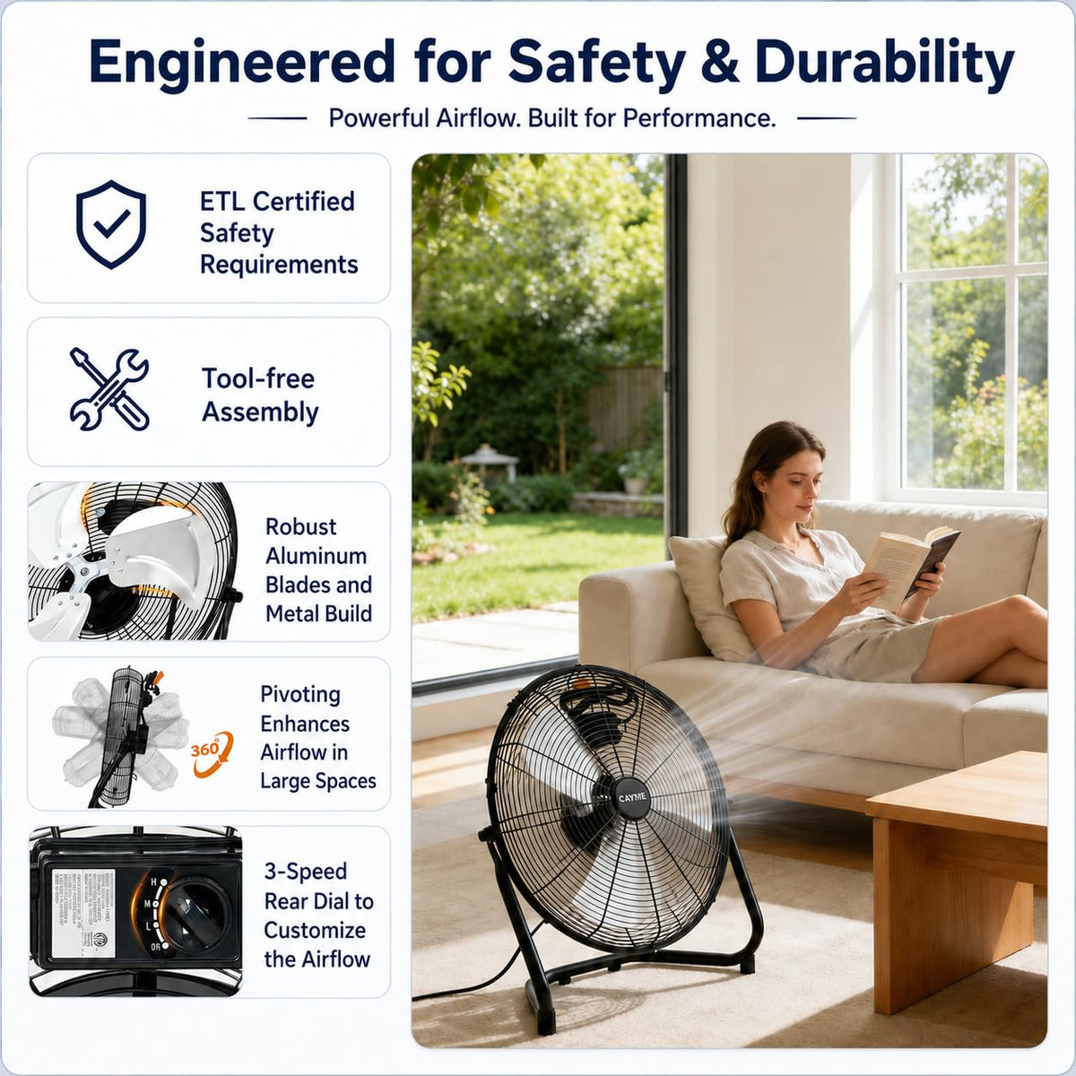20 Inch High Velocity Floor Fan P18114