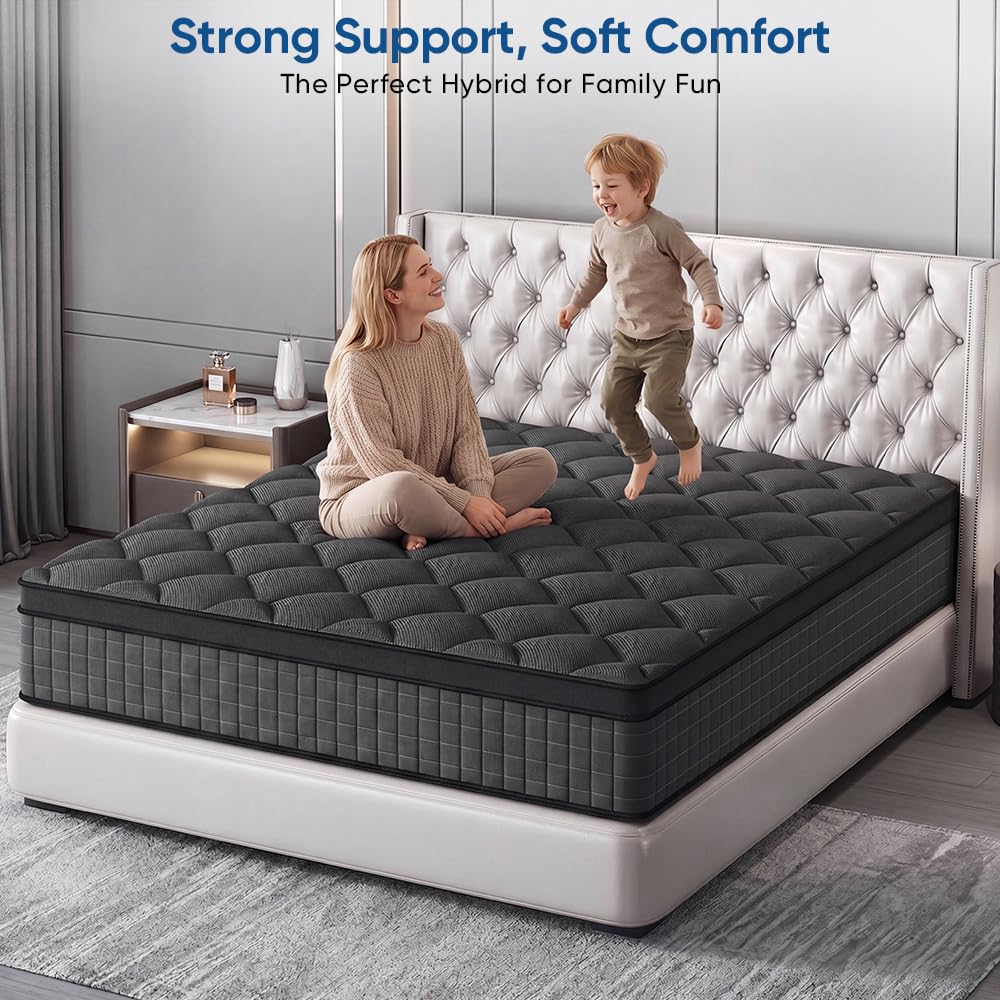 Queen 14 Inch Medium Firm Hybrid Mattress F42103
