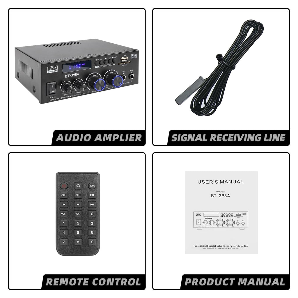 Bluetooth 5.0 Stereo Receivers, 2 Channel 450W Home Amplifier C988