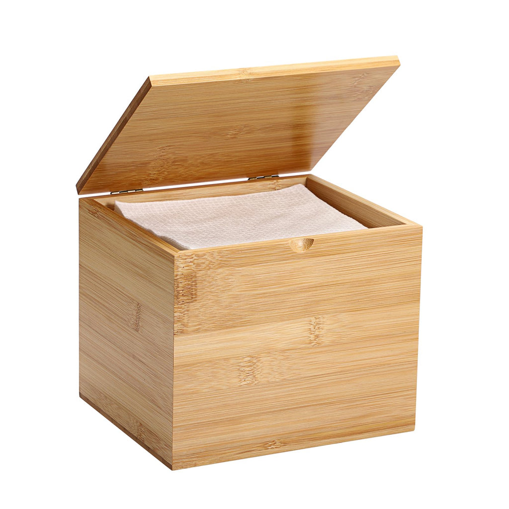 Bamboo Facial Towel Holder with Lid A323