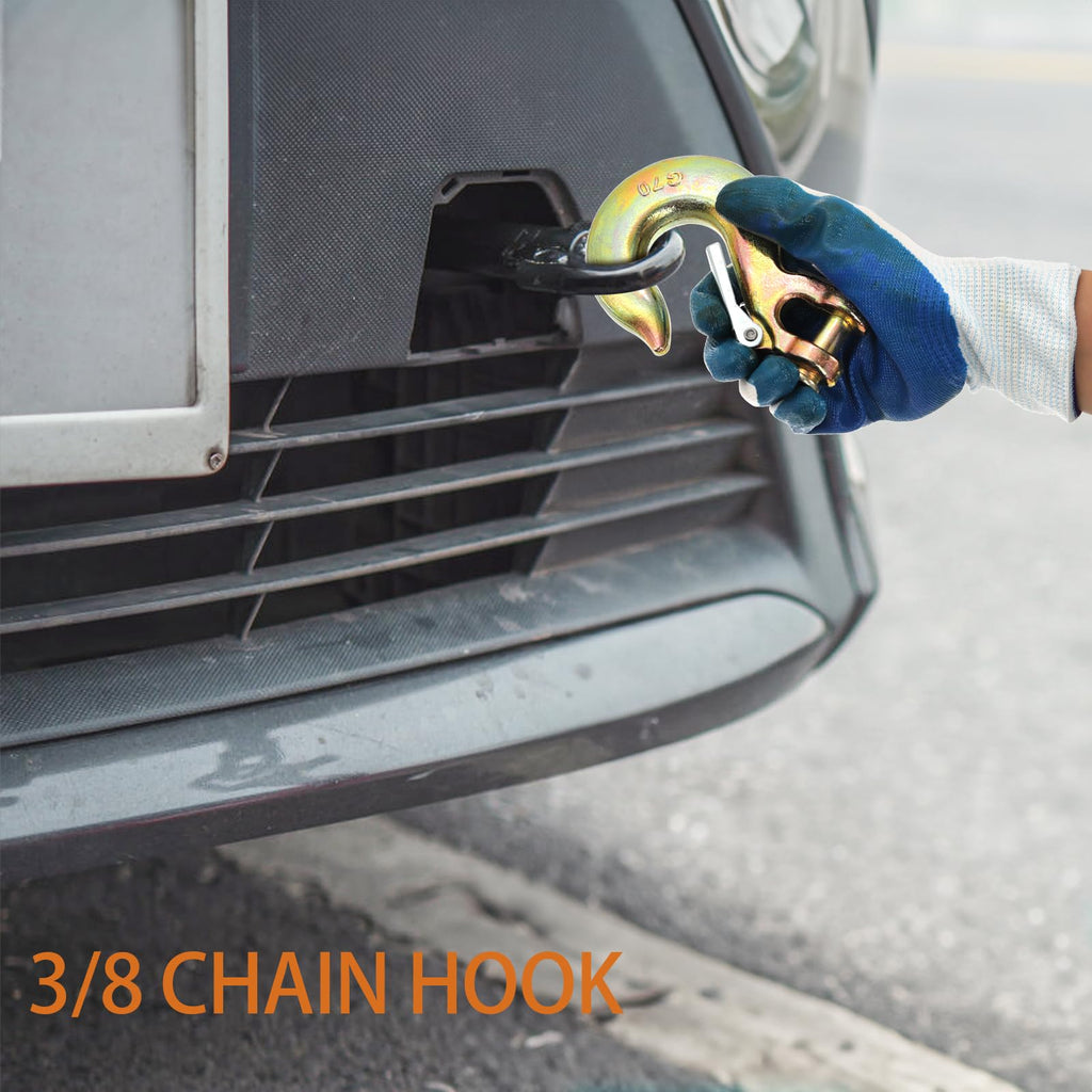 6 Pack 3/8 Inch G70 Forged Steel Clevis Slip Hook with Safety Latch A372