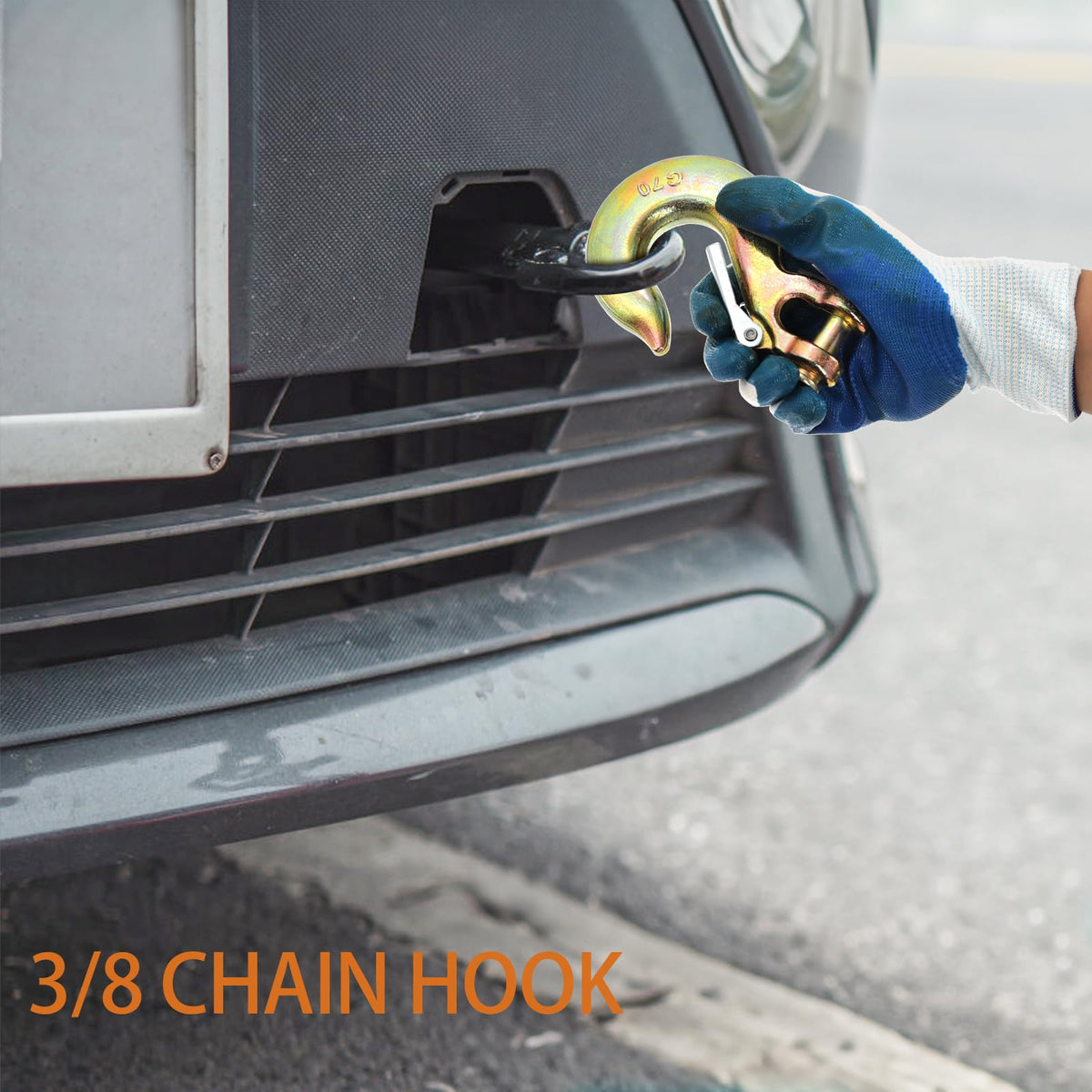 6 Pack 3/8 Inch G70 Forged Steel Clevis Slip Hook with Safety Latch A372